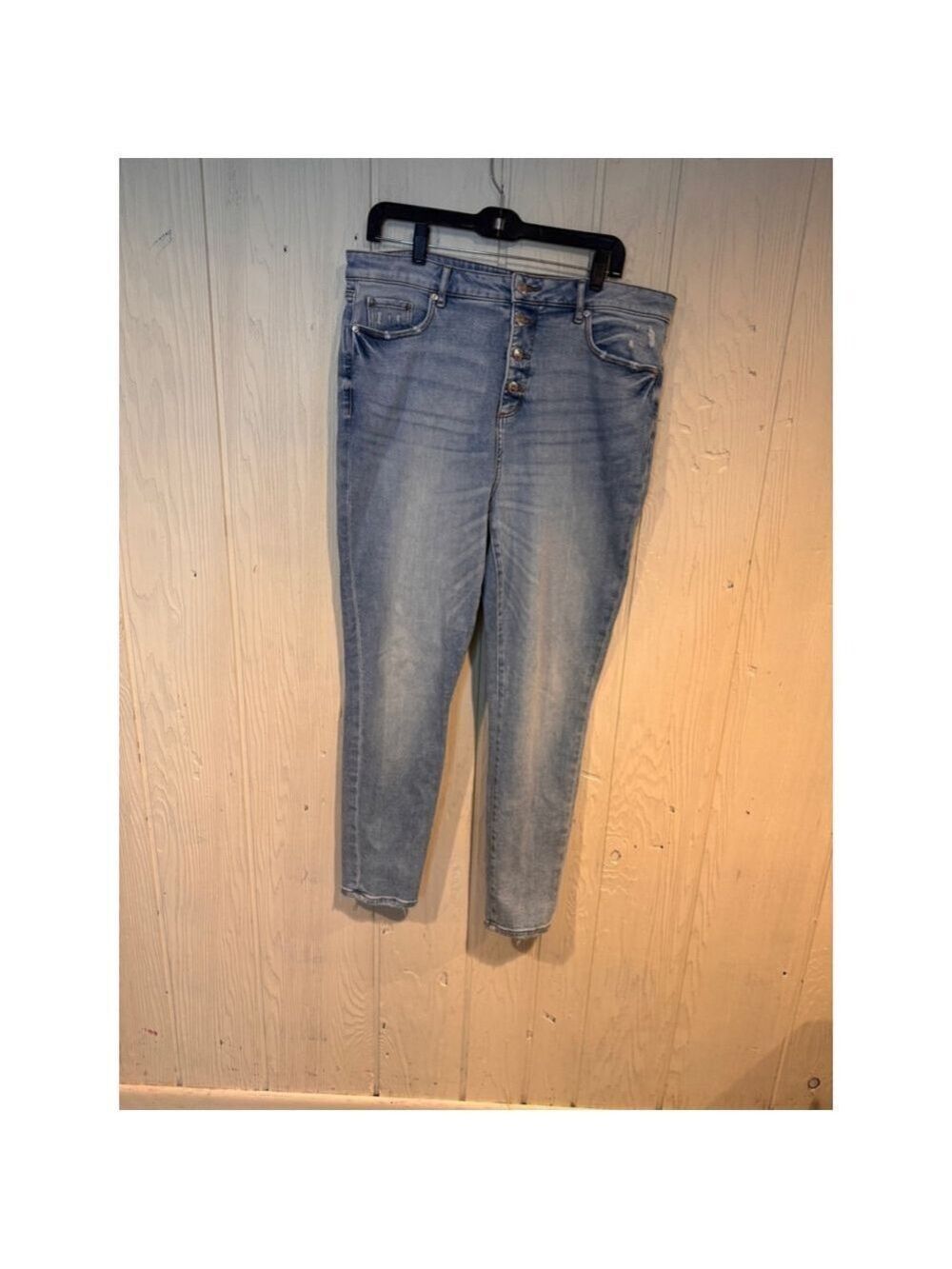 Loft Slim Pocket Distressed Jeans Blue Size 14